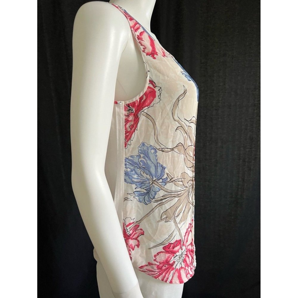 Ann Taylor Women's Blouse Floral Sleeveless Multicolor Size PETITE - Picture 3 of 7